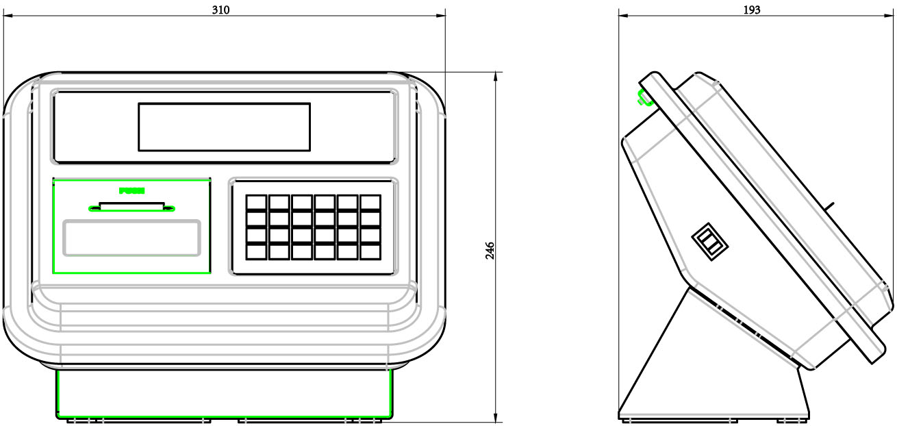 耀華XK3190-DS6稱重儀表外形尺寸