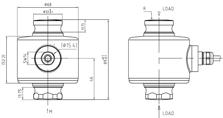 梅特勒托利多SLC611稱重傳感器尺寸